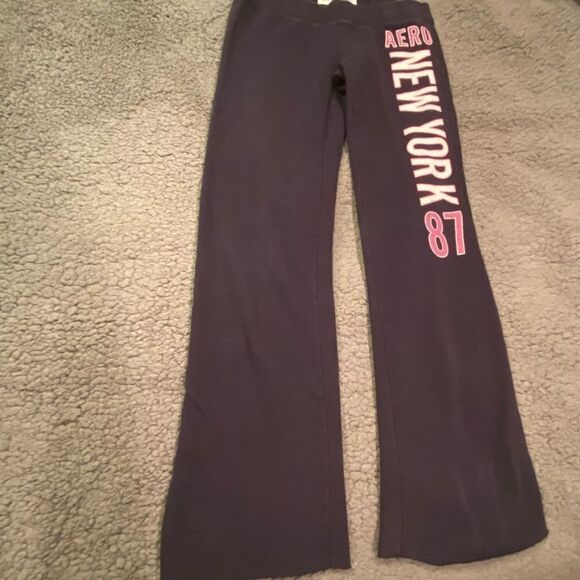 Aeropostale Navy Joggers Straight Leg Size Small Woman’s - Picture 2 of 11